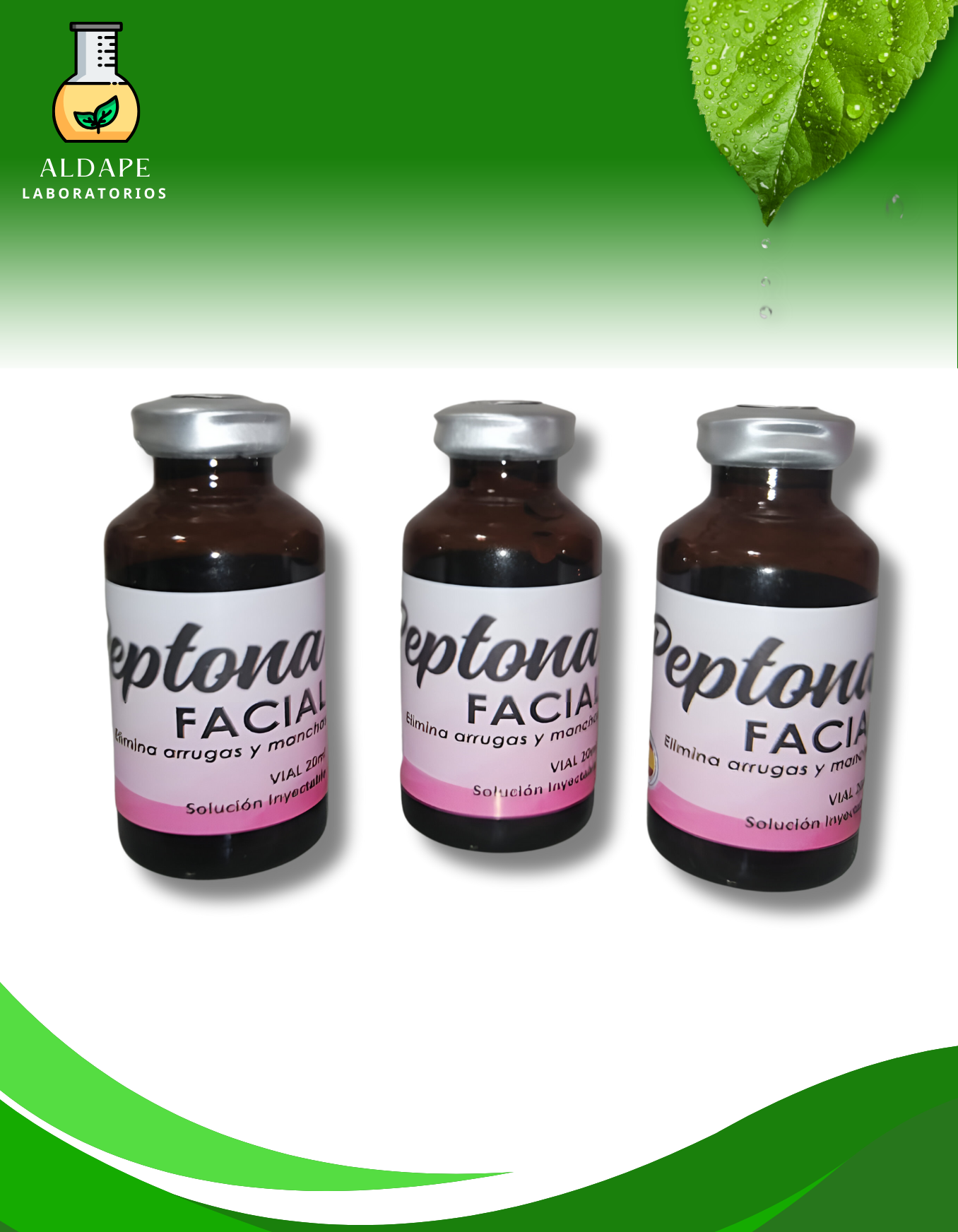 Peptona facial inyectable para arrugas