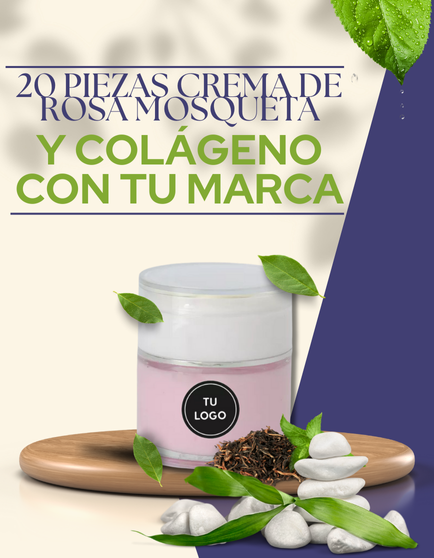 20 PIEZAS DE CREMA DE ROSA MOSQUETA Y COLÁGENO