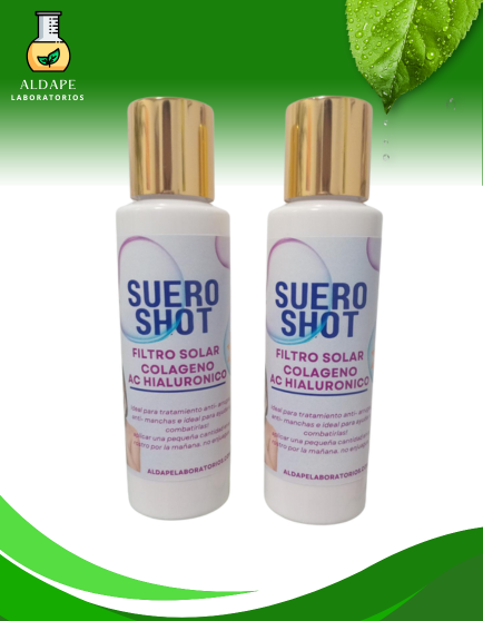 SUERO SHOT  FILTRO SOLAR SPF 80  COLAGENO  AC HIALURONICO