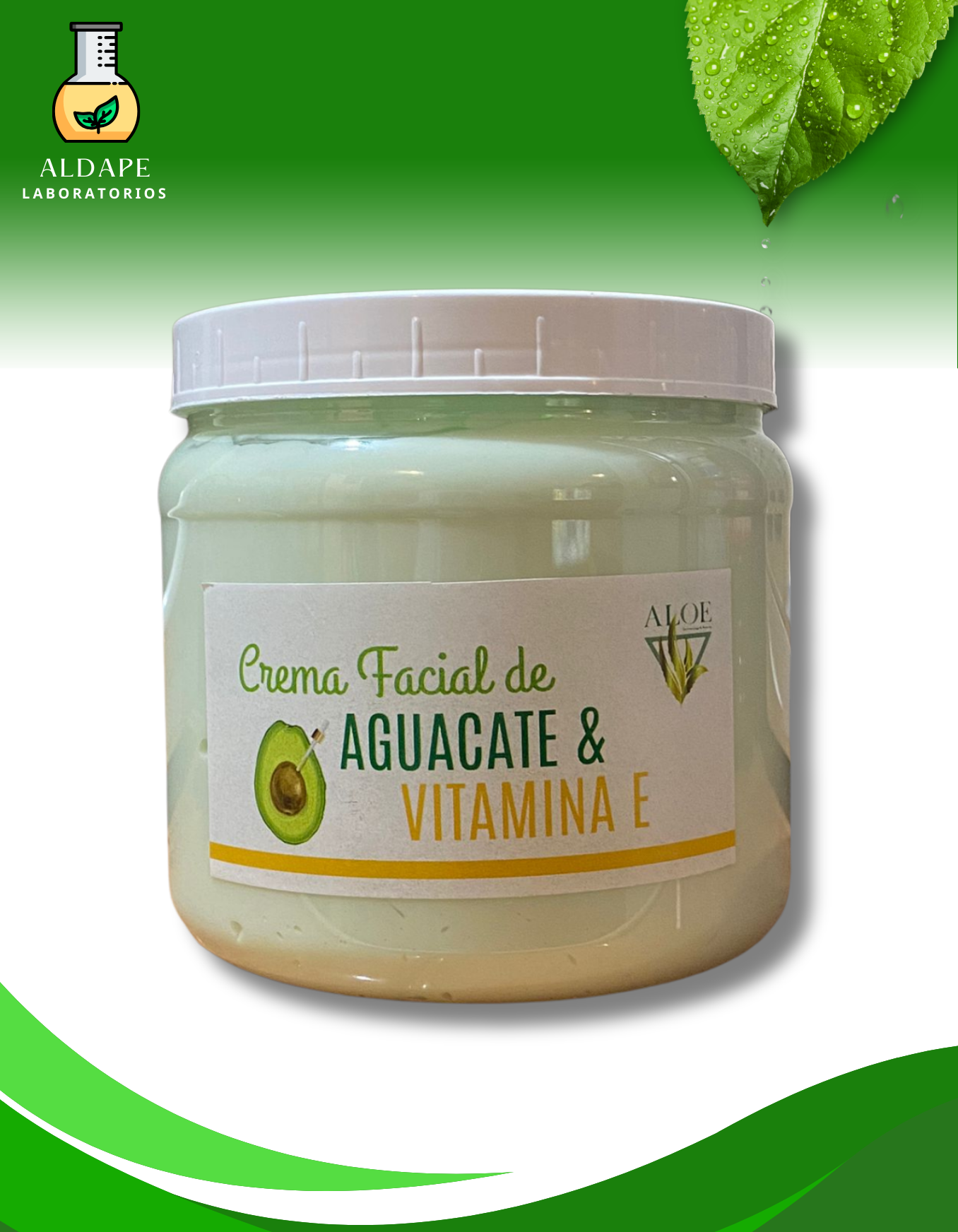 Crema facial de aguacate y vitamina E